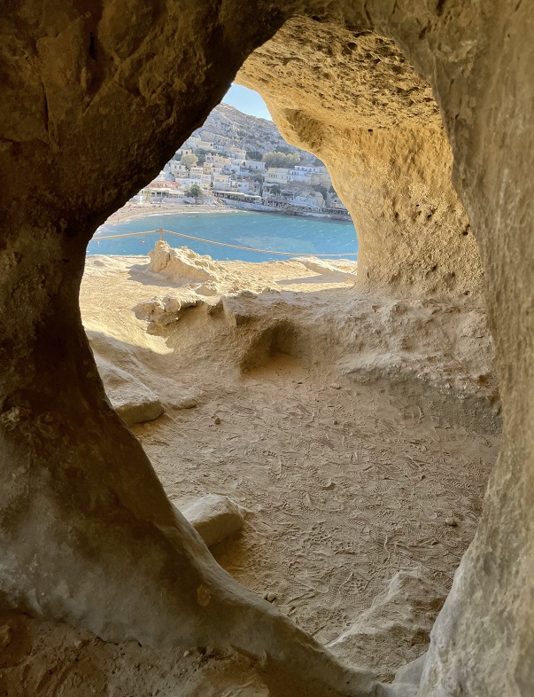 Aussicht aus den Höhlen von Matala
