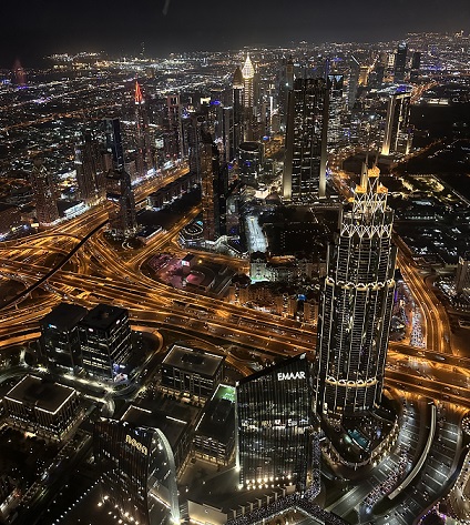 Ausblick vom Burj Khalifa über ganz Dubai