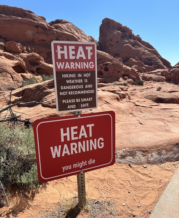 Heat Warning im Valley of Fire - Achtung vor extremer Hitze